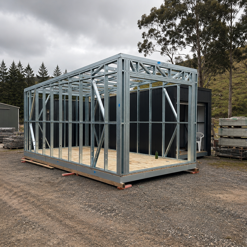 NZ Sheds steel frame construction